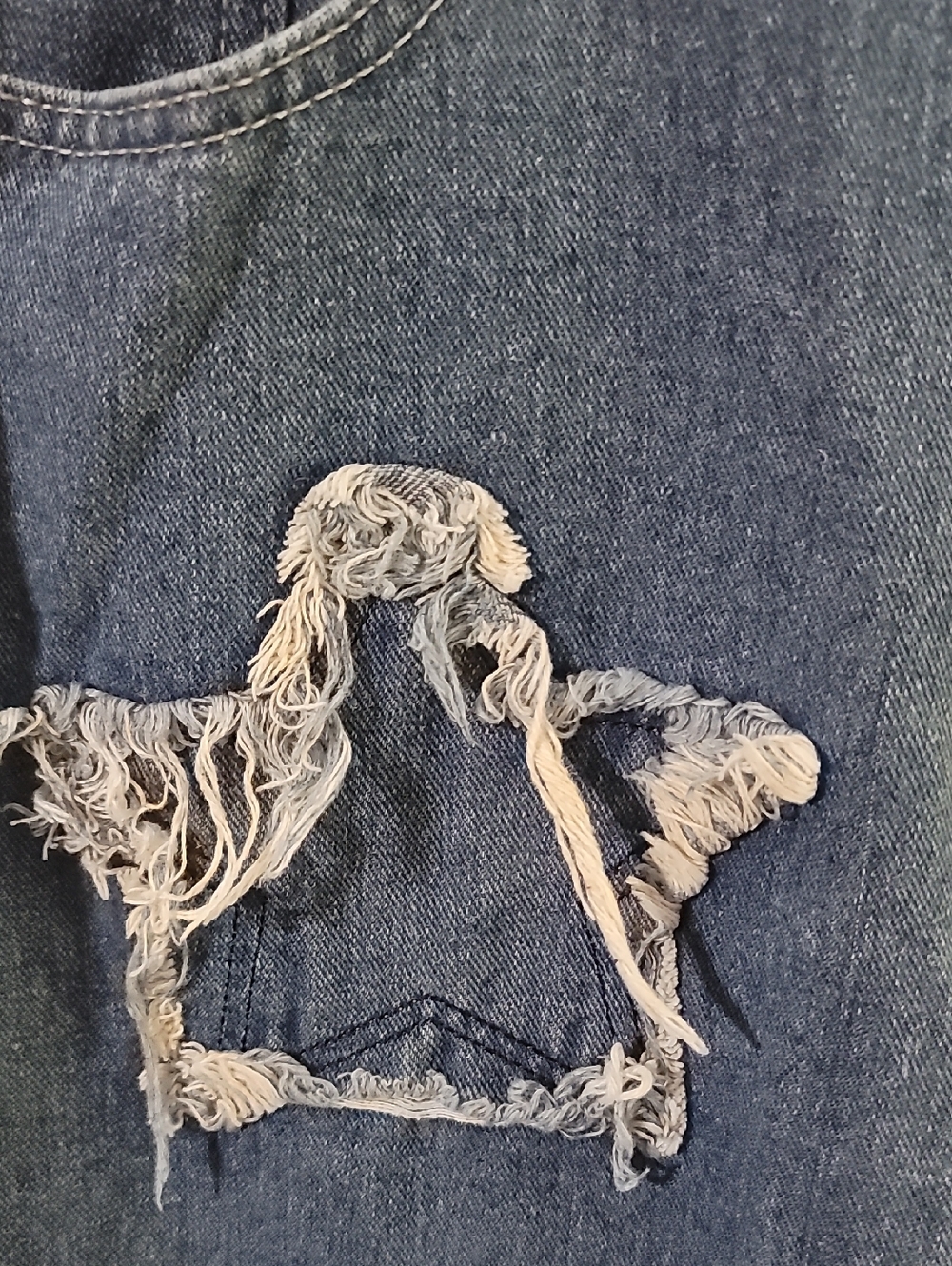 High-Rise Star Patch Wide-Leg Jeans - Blue - Picture 5 of 9